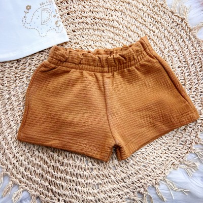 Conj. Regata Elefantinhos e Short - Off White e Marrom